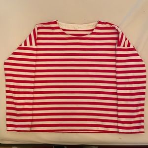 COS red and white striped shirt.